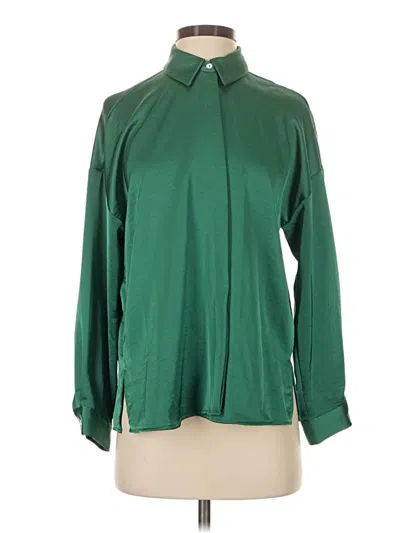 Zara Long Sleeve Blouse In Green
