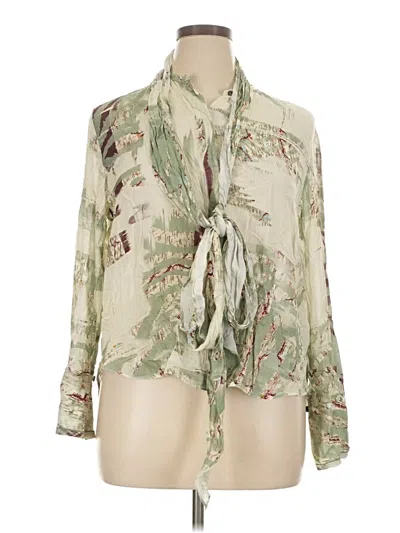 Zara Long Sleeve Blouse In Green