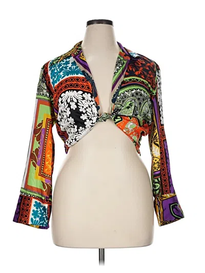 Zara Long Sleeve Blouse In Multi