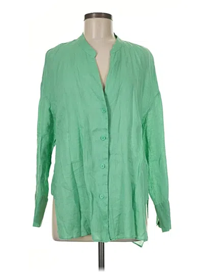 Zara Long Sleeve Blouse In Green