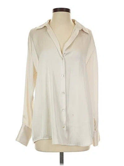 Pre-owned Zara Long Sleeve Blouse In Ivory