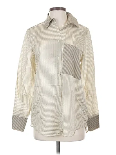 Pre-owned Zara Long Sleeve Blouse In Ivory