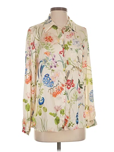 Pre-owned Zara Long Sleeve Blouse In Ivory