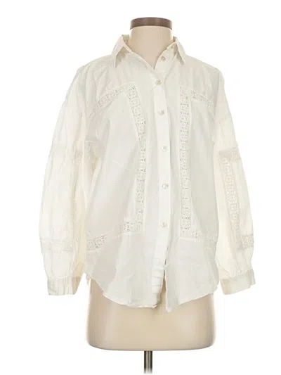 Pre-owned Zara Long Sleeve Blouse In Ivory