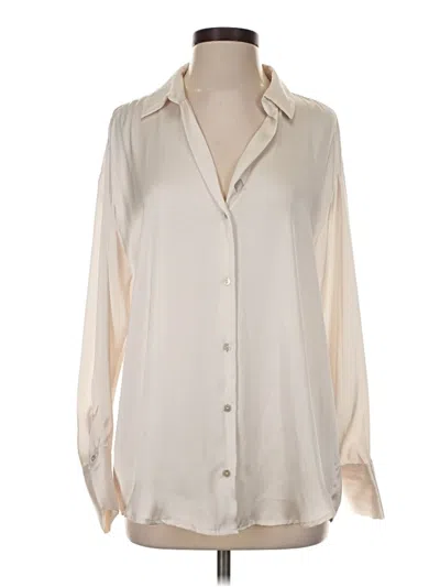 Pre-owned Zara Long Sleeve Blouse In Ivory