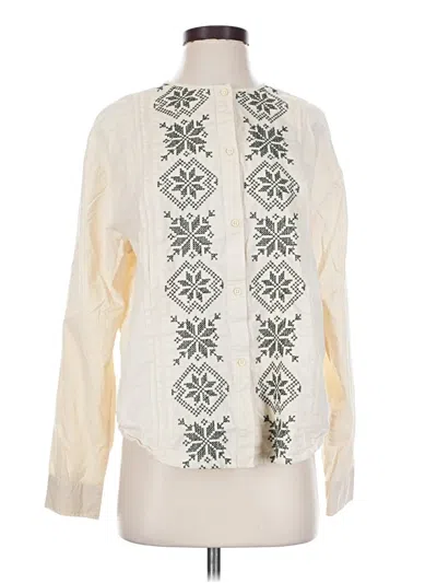 Pre-owned Zara Long Sleeve Blouse In Ivory
