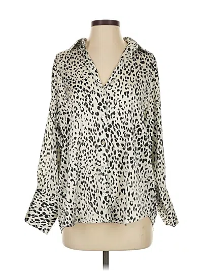 Pre-owned Zara Long Sleeve Blouse In Ivory