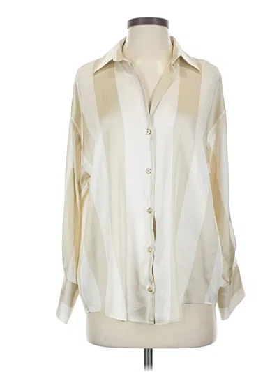 Pre-owned Zara Long Sleeve Blouse In Ivory