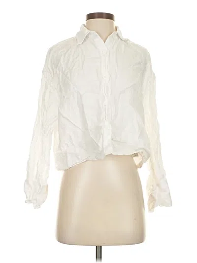 Pre-owned Zara Long Sleeve Blouse In Ivory