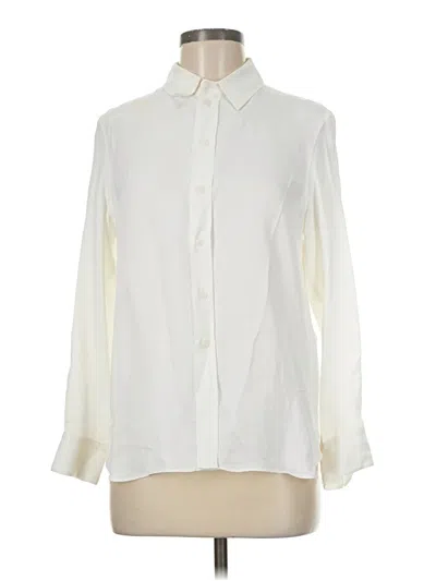 Pre-owned Zara Long Sleeve Blouse In Ivory