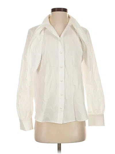 Pre-owned Zara Long Sleeve Blouse In Ivory