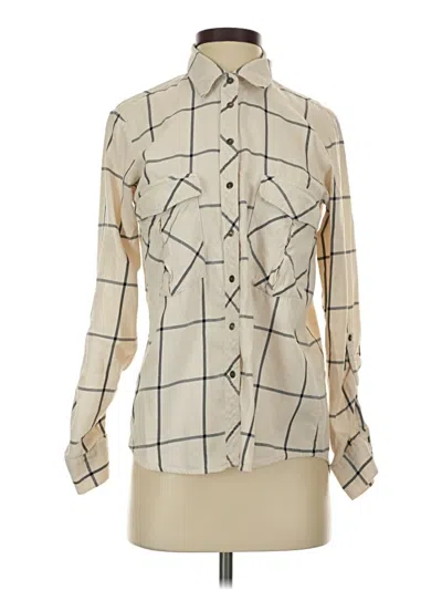 Pre-owned Zara Long Sleeve Blouse In Ivory