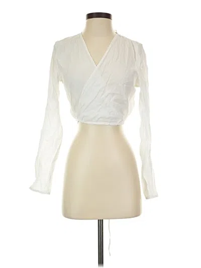 Pre-owned Zara Long Sleeve Blouse In Ivory