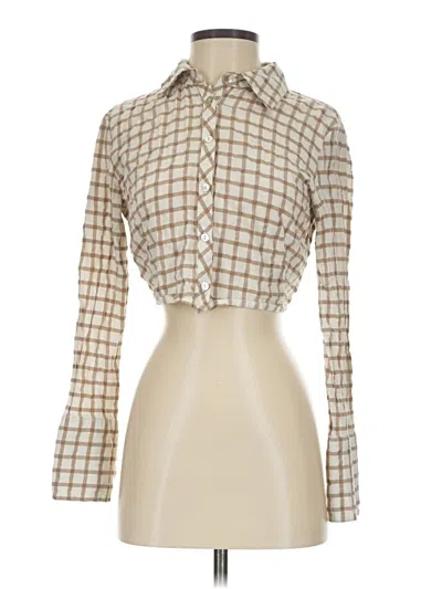 Pre-owned Zara Long Sleeve Blouse In Ivory