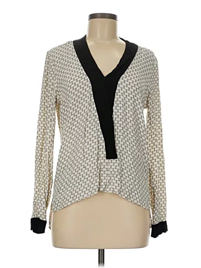 Pre-owned Zara Long Sleeve Blouse In Ivory