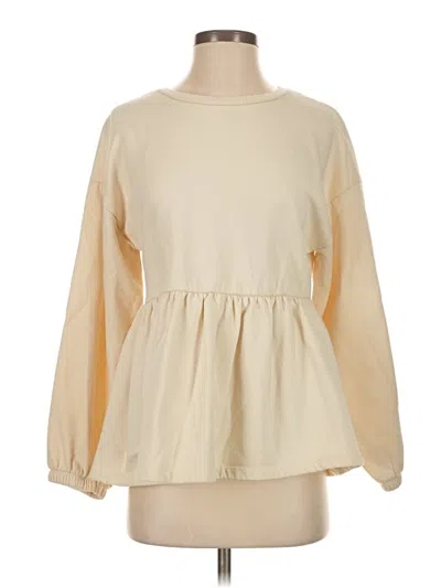 Pre-owned Zara Long Sleeve Blouse In Ivory