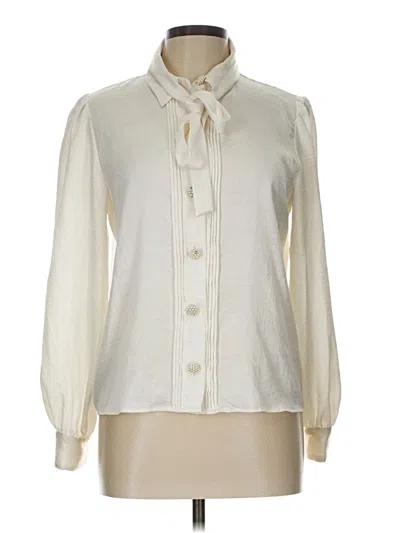 Pre-owned Zara Long Sleeve Blouse In Ivory