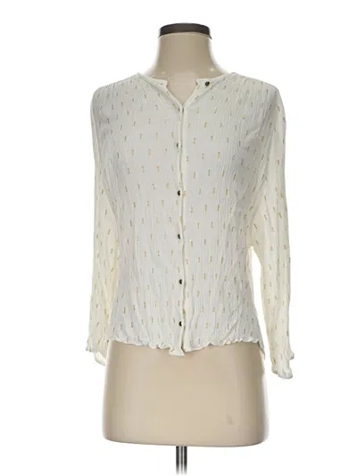 Pre-owned Zara Long Sleeve Blouse In Ivory