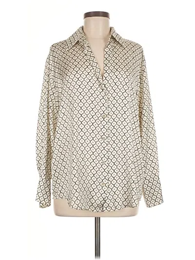 Pre-owned Zara Long Sleeve Blouse In Ivory