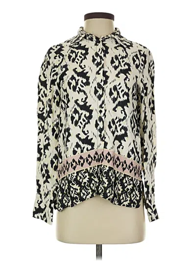 Pre-owned Zara Long Sleeve Blouse In Ivory