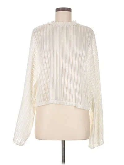 Pre-owned Zara Long Sleeve Blouse In Ivory