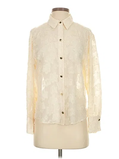 Pre-owned Zara Long Sleeve Blouse In Ivory