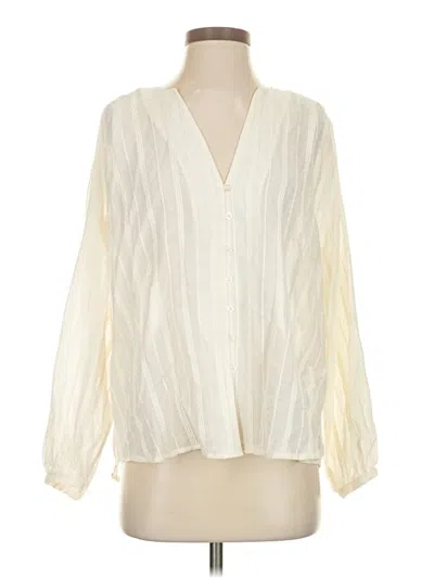 Pre-owned Zara Long Sleeve Blouse In Ivory