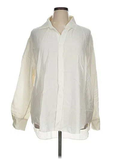 Pre-owned Zara Long Sleeve Blouse In Ivory