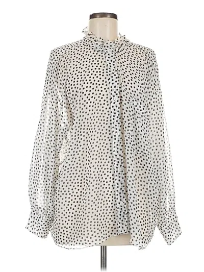 Pre-owned Zara Long Sleeve Blouse In Ivory