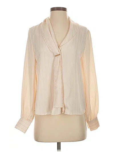 Pre-owned Zara Long Sleeve Blouse In Ivory