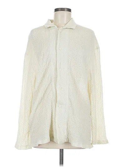 Pre-owned Zara Long Sleeve Blouse In Ivory