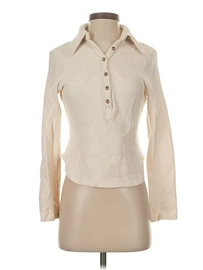 Pre-owned Zara Long Sleeve Blouse In Ivory