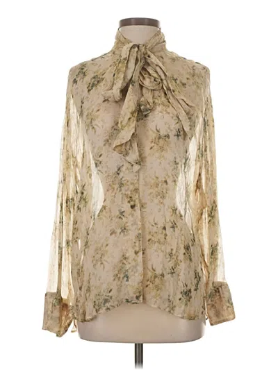 Pre-owned Zara Long Sleeve Blouse In Ivory