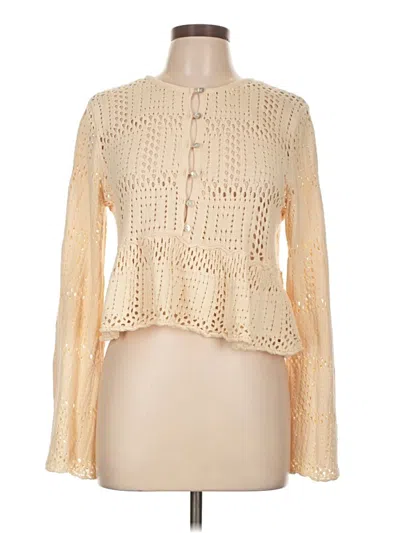 Pre-owned Zara Long Sleeve Blouse In Ivory