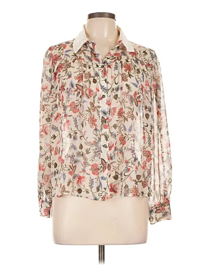 Pre-owned Zara Long Sleeve Blouse In Ivory