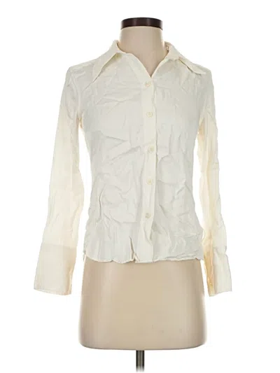 Pre-owned Zara Long Sleeve Blouse In Ivory