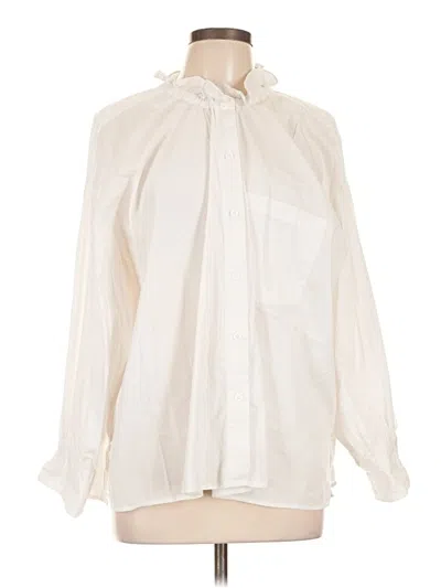 Pre-owned Zara Long Sleeve Blouse In Ivory