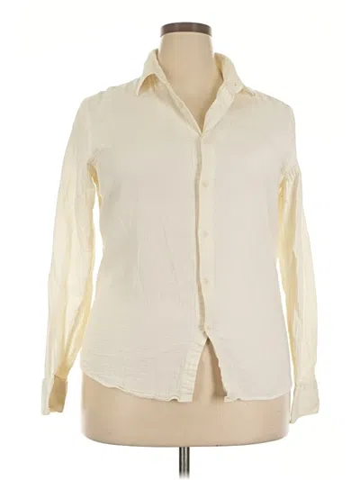 Pre-owned Zara Long Sleeve Blouse In Ivory