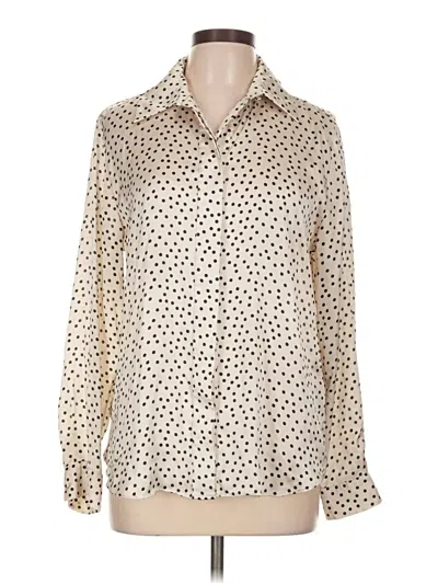 Pre-owned Zara Long Sleeve Blouse In Ivory