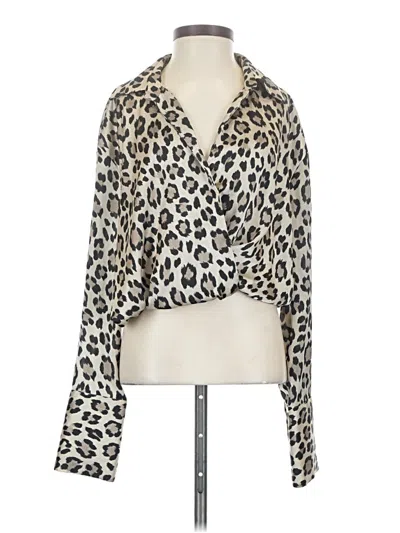 Pre-owned Zara Long Sleeve Blouse In Ivory