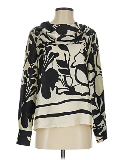 Pre-owned Zara Long Sleeve Blouse In Ivory
