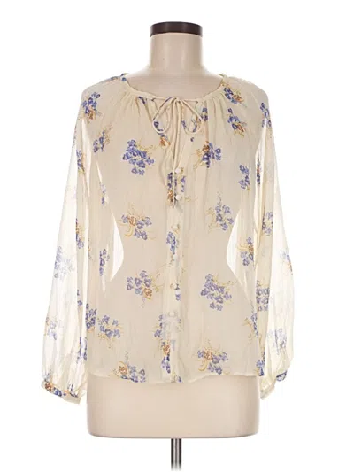 Pre-owned Zara Long Sleeve Blouse In Ivory
