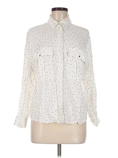 Pre-owned Zara Long Sleeve Blouse In Ivory