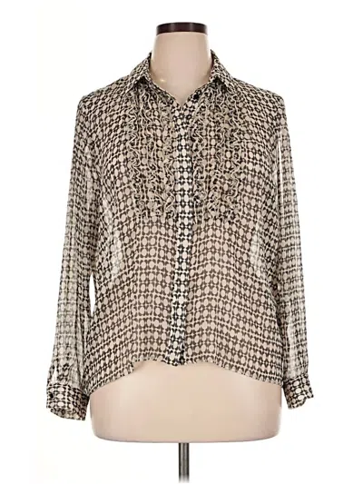 Pre-owned Zara Long Sleeve Blouse In Ivory