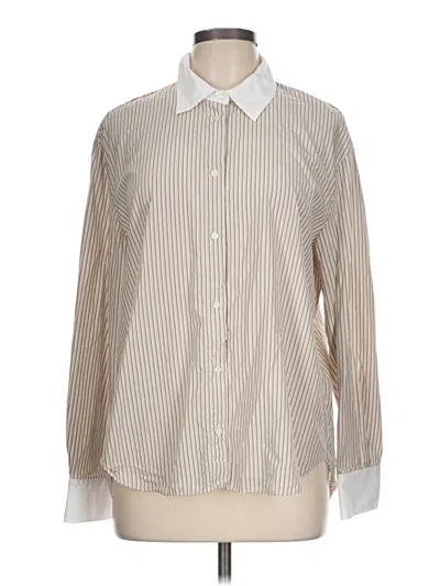 Pre-owned Zara Long Sleeve Blouse In Ivory