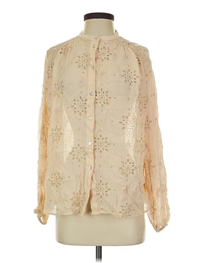 Pre-owned Zara Long Sleeve Blouse In Ivory