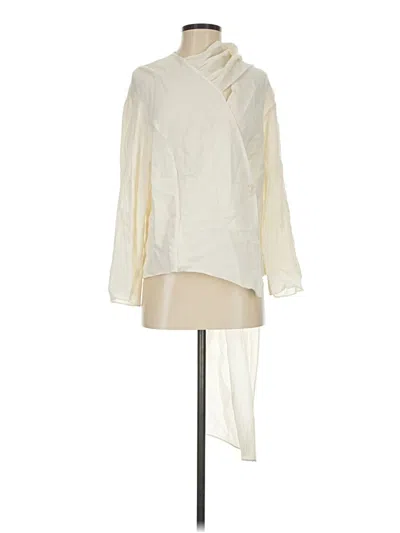 Pre-owned Zara Long Sleeve Blouse In Ivory