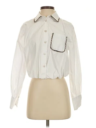 Pre-owned Zara Long Sleeve Blouse In Ivory