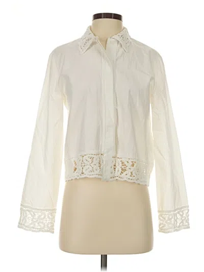 Pre-owned Zara Long Sleeve Blouse In Ivory