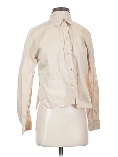 Pre-owned Zara Long Sleeve Blouse In Ivory